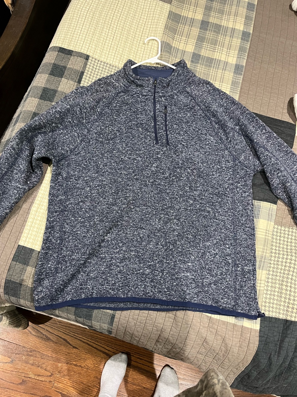 Beverly Hills Polo Club Men's Navy Heathered Half-Zip Pullover